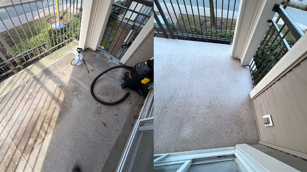 Balcony before and after cleaning