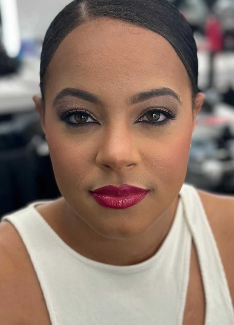 Makeup, red lip