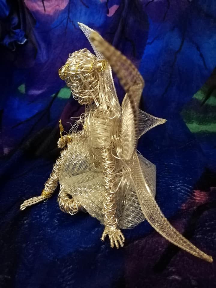 Thumbnail: Sally - Sil Plated wire ornament - Avebury Faerie =SOLD