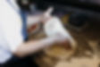 Close-up editorial photo of hands expertly kneading pizza dough at Master & Margherita, demonstrating skill and passion.