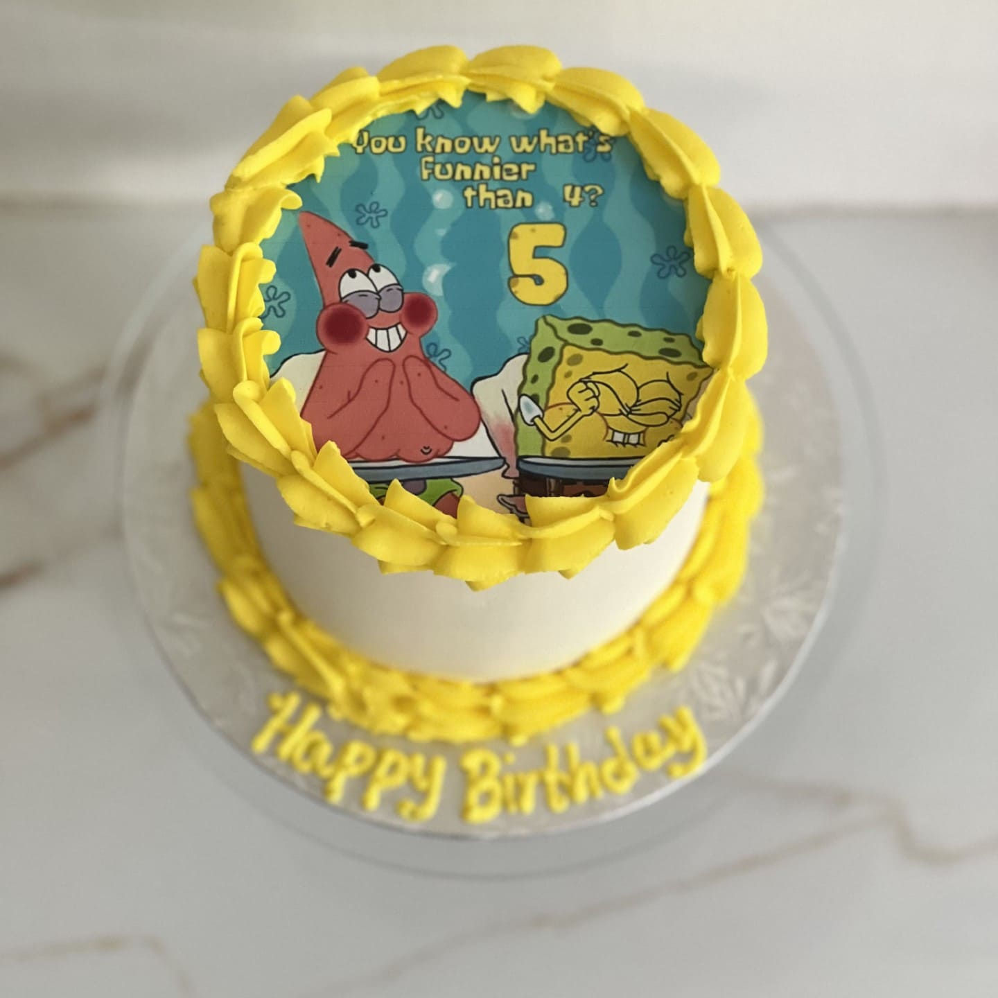 White and yellow occasion cake