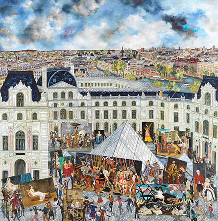 1_BOUCHON_LA FETE DU LOUVRE_120x120 cm_Medaille bronze Salon Artistes Francais 2025_2Mo.jp
