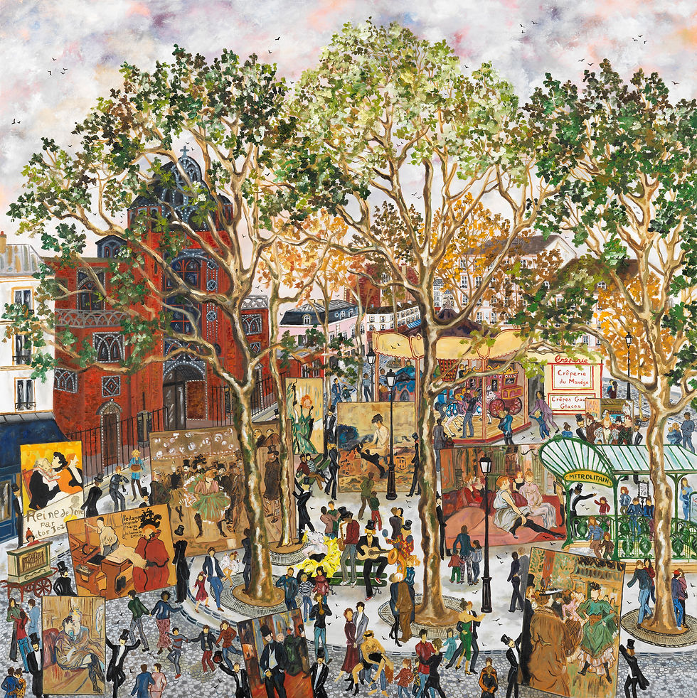 11_BOUCHON_LES Å’UVRES DE LAUTREC DANS SON QUARTIER_100x100 cm