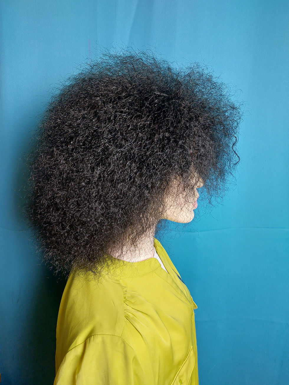 Thumbnail: Short Black Afro Puff Kinky Curly Synthetic Hair Wigs