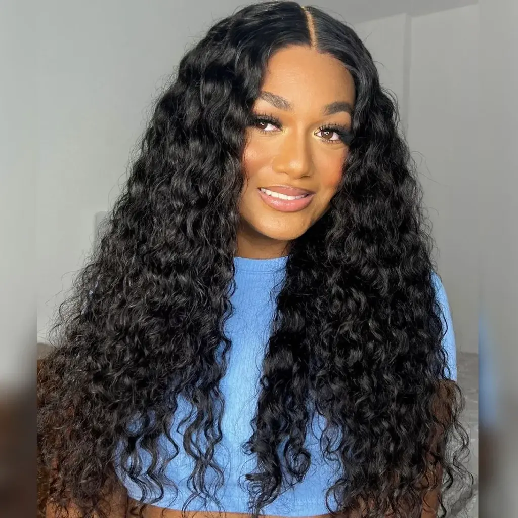 4*4 Water Waves Human Hair Wigs Baby Hair
