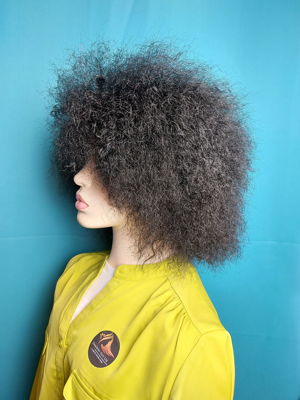 Thumbnail: Short Black Afro Puff Kinky Curly Synthetic Hair Wigs