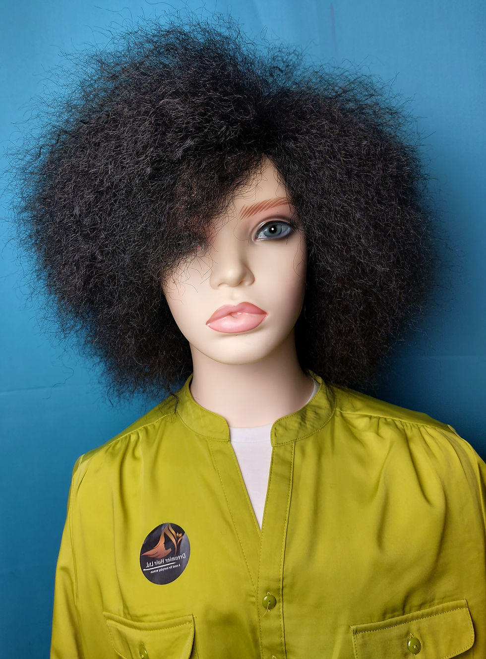 Thumbnail: Short Black Afro Puff Kinky Curly Synthetic Hair Wigs