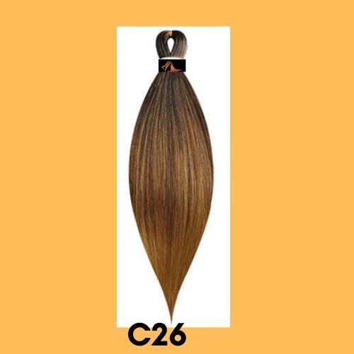 Thumbnail: 26 Inch - Three Tone - Ombre Yaki Straight Hair Extension Pre Stretched Braiding