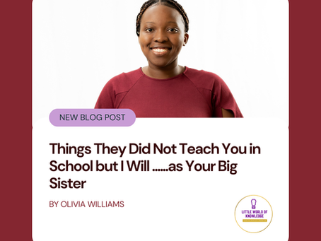 Things They Did Not Teach You in School but I Will as Your Big Sister