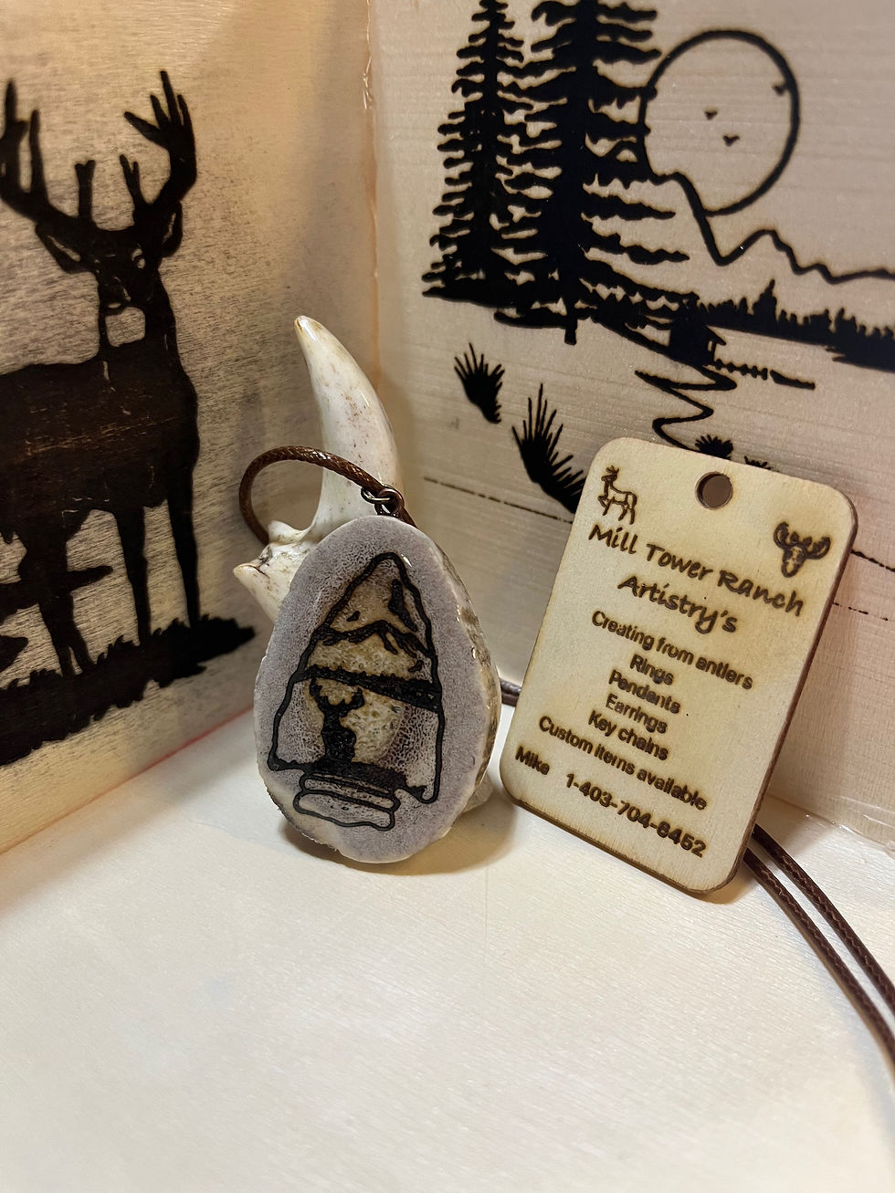 Deer arrow pendant