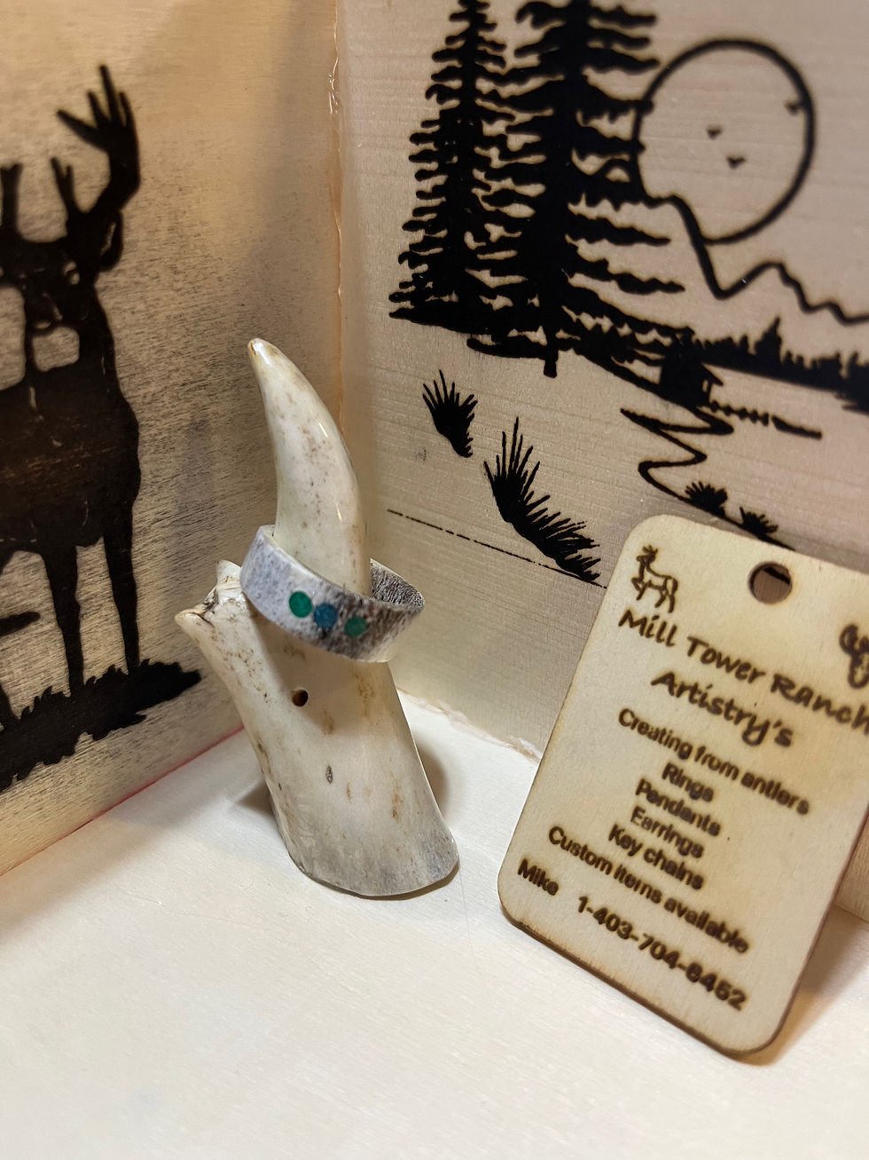 Deer blue/green ring