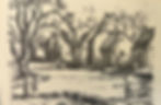 Postcard with line drawing of Waterford. (gift, Charlotte A. and William R. Henry, Jr.)