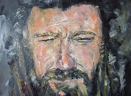 Portrait study of a gypsy, the photo was taken by a photographer friend as he stopped to talk in passing and kindly said i could use the photo to capture in oils, the main aim was to try and capture the quiet gentleness and a life on the road, i have titled this 'Weathered'