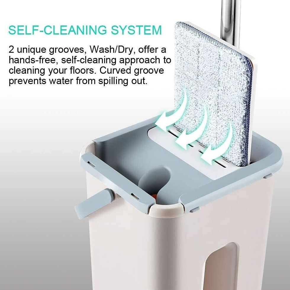 Thumbnail: 10x 360° Flat Mop & Bucket Set Dry Squeeze Multi-Functional Wash (Bulk Offer)