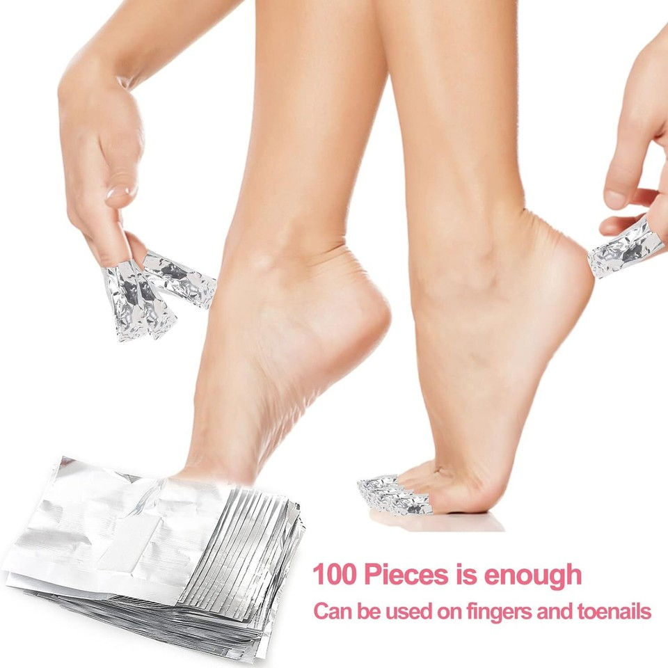 Thumbnail: 25x Nail Foil Wraps Soak Off Gel Acrylic Removal No Acetone Remover (Bulk Offer)