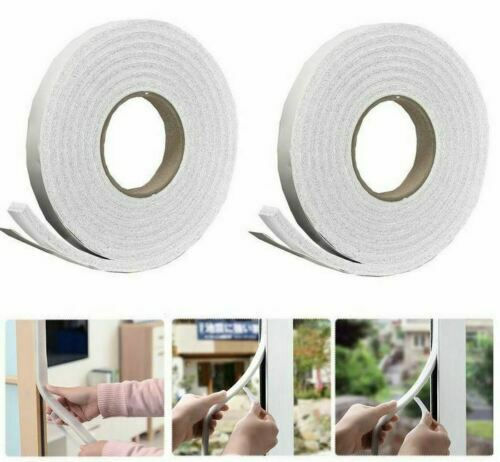 Thumbnail: 2 X 5M Door Tape Weather Foam Door stop Draught Excluder Seal Strip Insulation