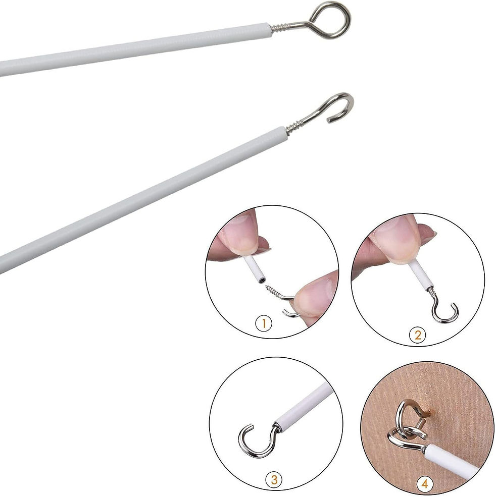 Thumbnail: Net Curtain Wire with free Hooks and Eyes