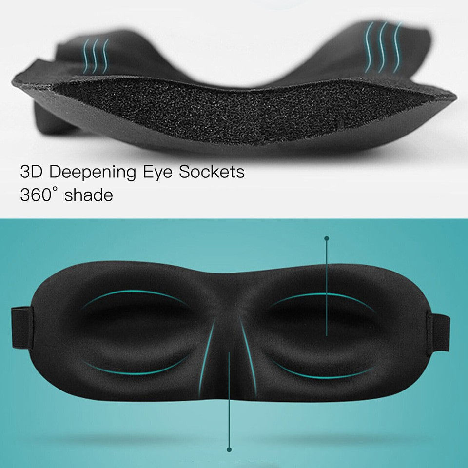Thumbnail: 25x 3D Sleep Mask Soft Padded Eye Cover Blackout Blindfold (Bulk Offer)
