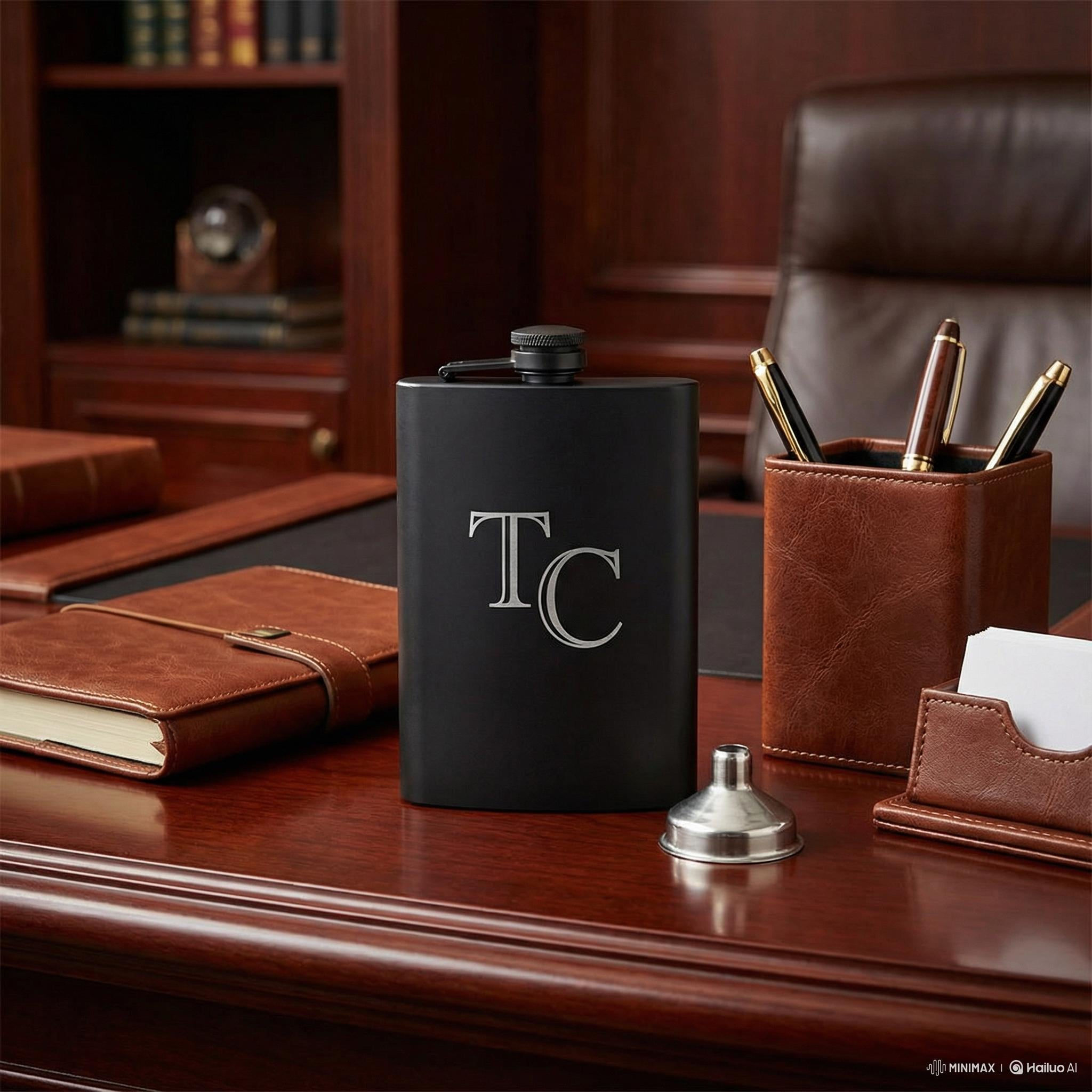 Custom Engraved Whiskey Flask | Personalized Stainless Steel 8oz Flask
