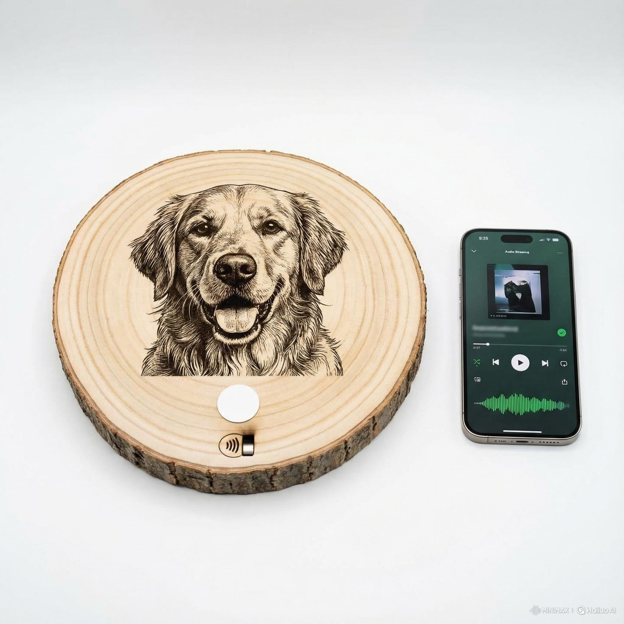 NFC Memorial Wooden Plaque: Scan to Hear Loved One’s Voice