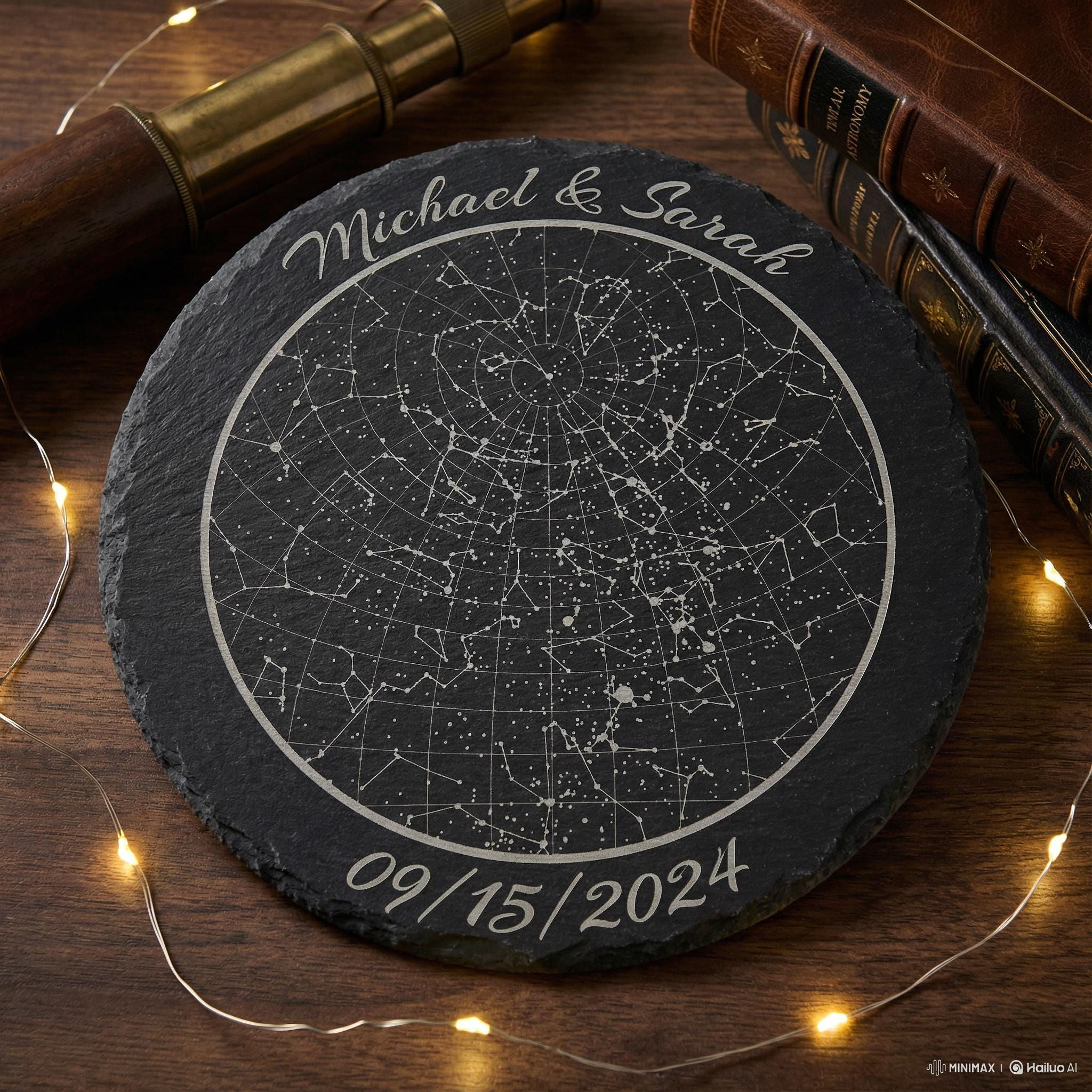 Custom Engraved Slate Star Map | Personalized Celestial Gift