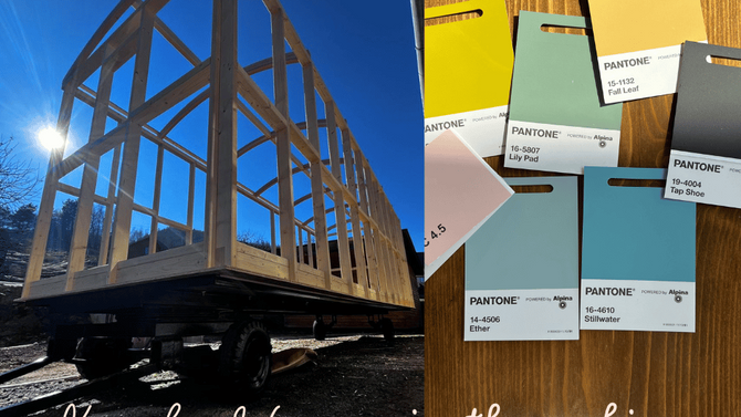 Holzgerüst eines neuen Zirkuswagens der den Namen Kanaloa Wagon hat