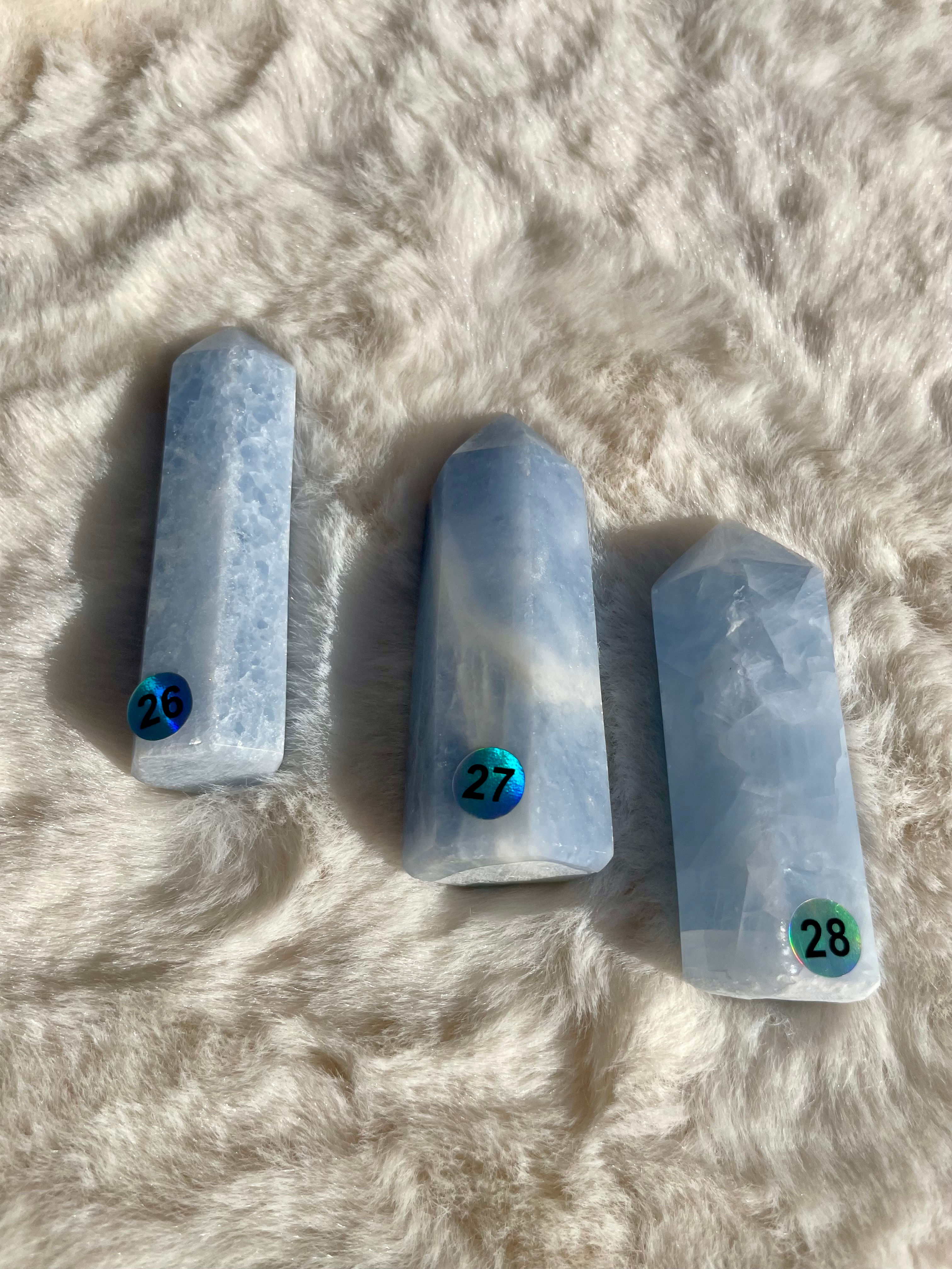 Pointes polies Calcites Bleue