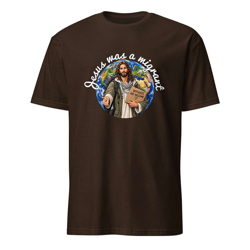 Miniatura: JESUS WAS A MIGRANT - UNISEX SHIRT