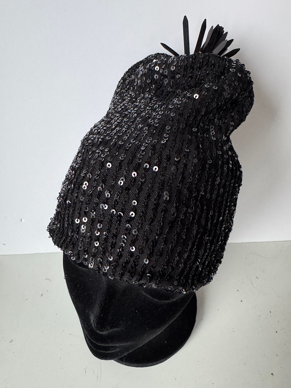 Small Black Sequin Hat