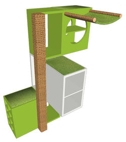 Kratzbaum Limettengrün / Weiss