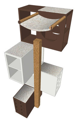 Kratzbaum in Mokka / Weiss