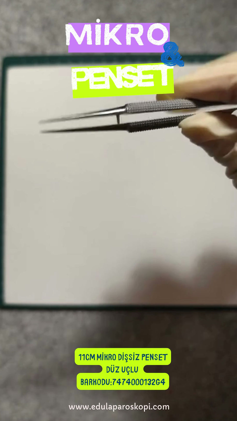 Küçük resim: Mikro Penset Dişsiz Cımbız Düz Uçlu 4.5inç Yuvarlak Saplı Gri Eğitim Materyali