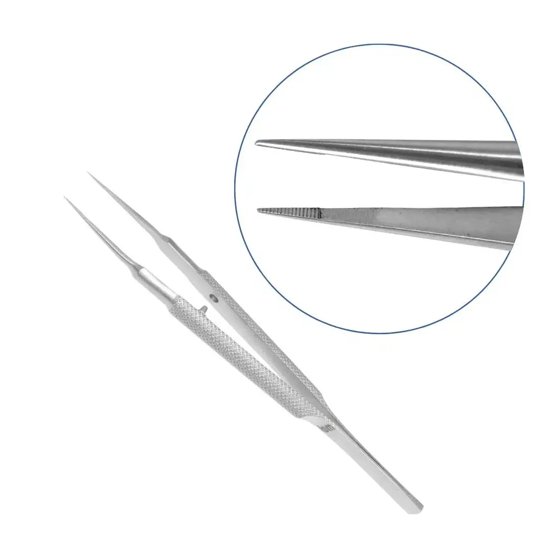 Mikro Penset Dişsiz Cımbız Düz Uçlu 4.5inç Yuvarlak Saplı Gri Eğitim Materyali