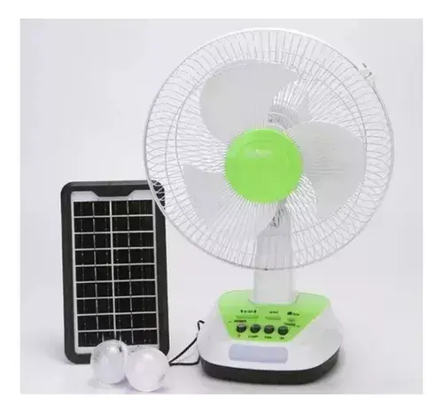 Miniatura: Ventilador Solar Recargable Panel 2 Bombillos Gd-sf12