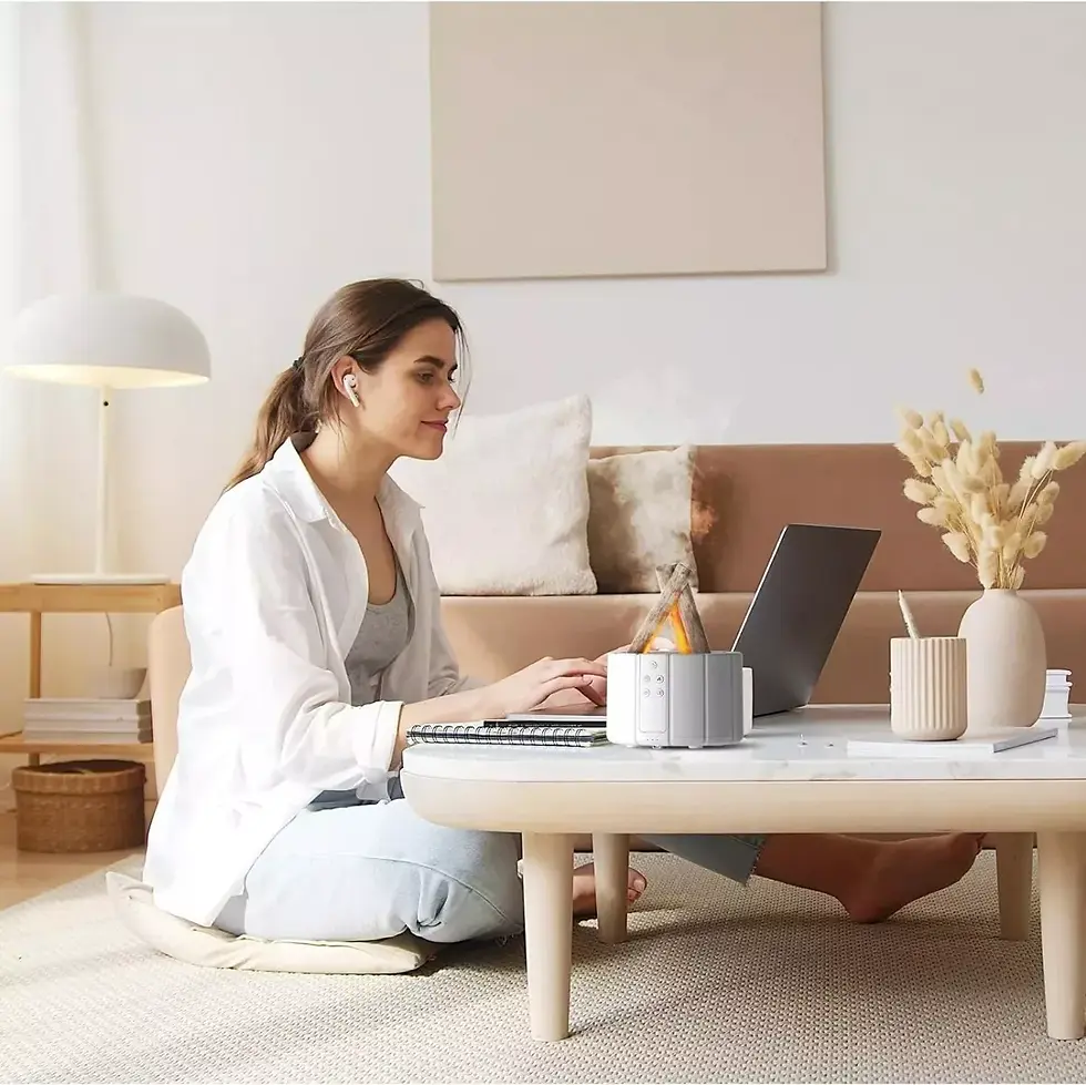 Miniatura: Difusor Humidificador De Aroma Llama De Fogata Control+Esencia