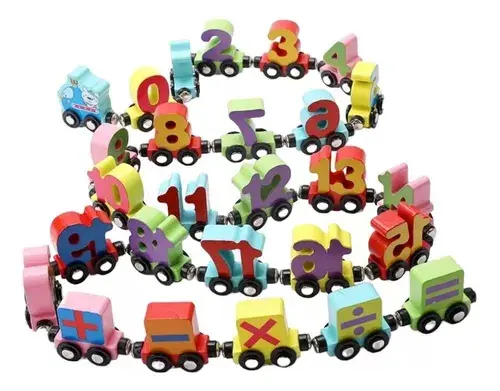 Miniatura: Tren Magnético De Madera Juego Didáctico Montessori 27 Pcs Color Multicolor