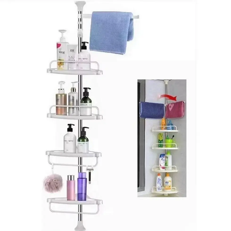 Miniatura: Organizador Esquinero Para Baño Ajustable Hasta 2.75 Mt Alto