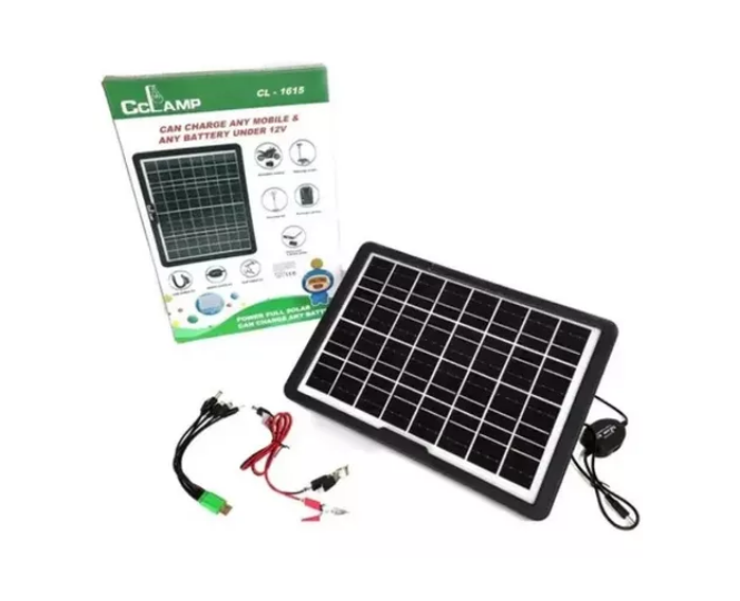 Panel Solar Portátil Cl-1615 15w Recarga Celulares Baterías