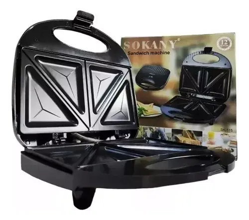 Maquina Sandwichera Electrica Doble Cara 2 Puestos Sandwiches