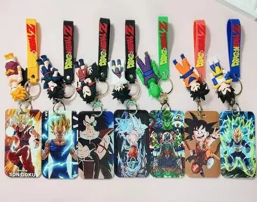 Porta Carnet Con Llavero De Dragon Ball,Naruto,Totoro
