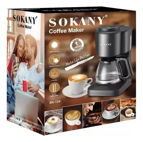 Miniatura: Cafetera Automática Con Jarra De Vidrio Sokany Sk-124