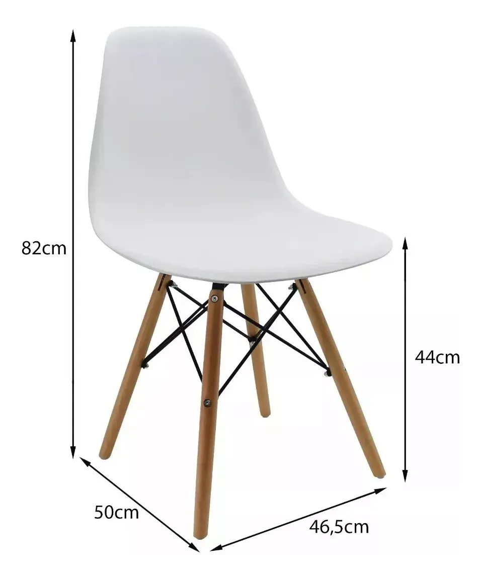 Miniatura: Kit X 4 Sillas Eames Patas En Madera Para Sala, Comedor