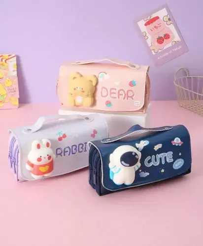 Estuche Cartuchera Escolar Infantil Animado 3d Lapices Color