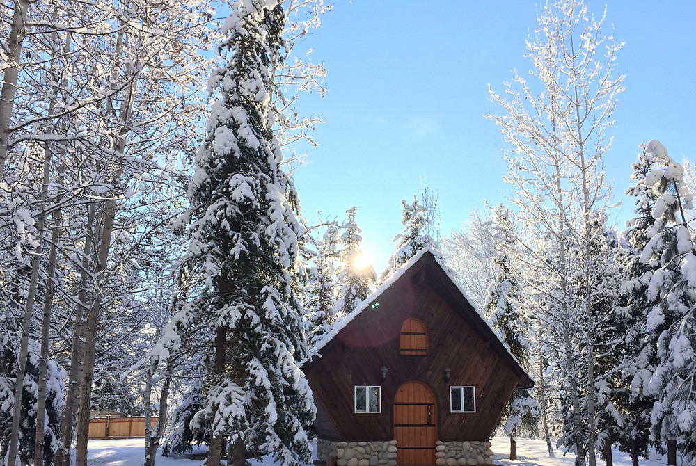 Leavenworth Run of the River Wedding Chapel in Snow