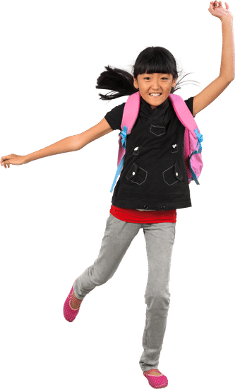 Student with backpack