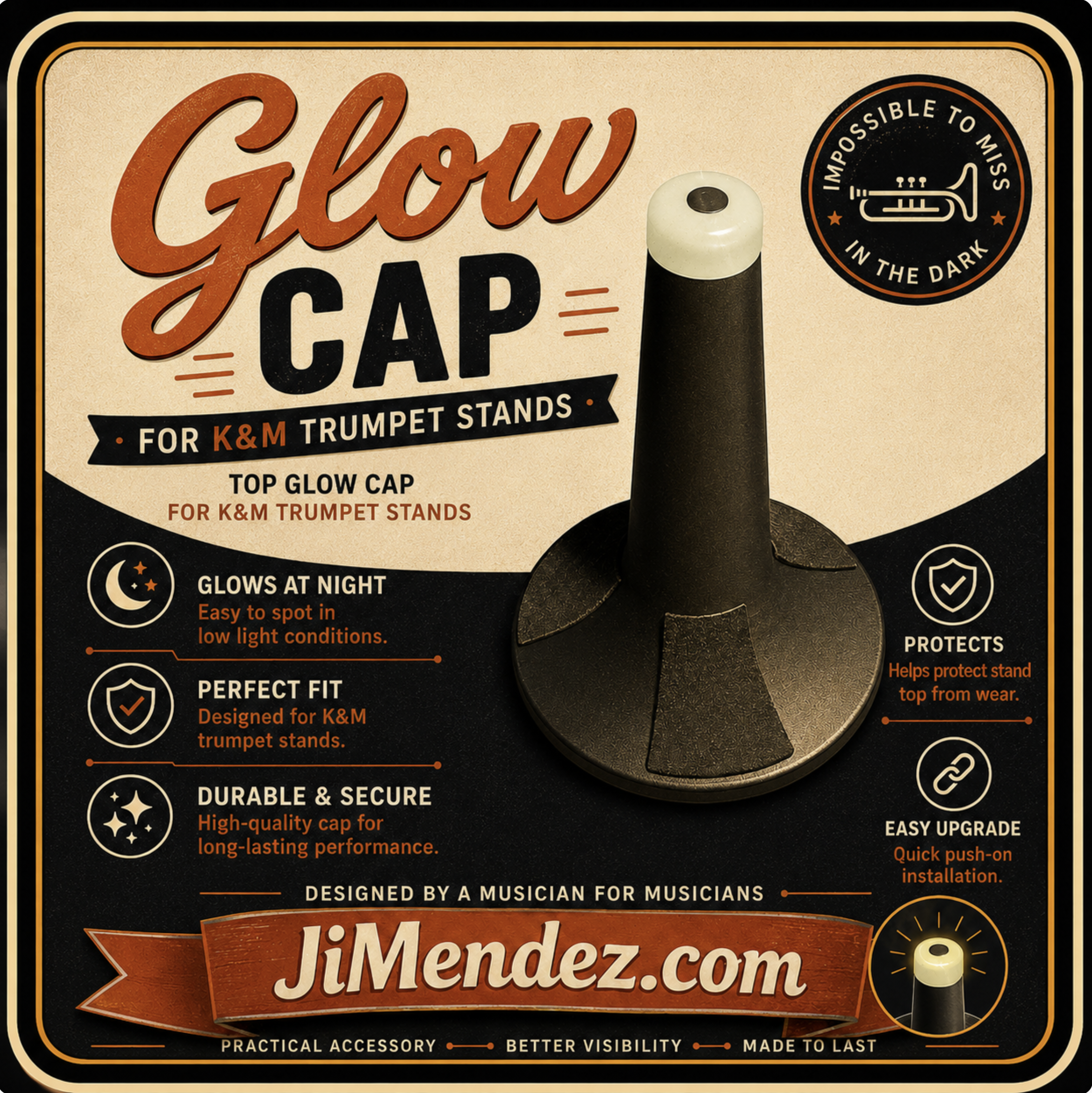 Glow in the Dark Cap for K&M Stand