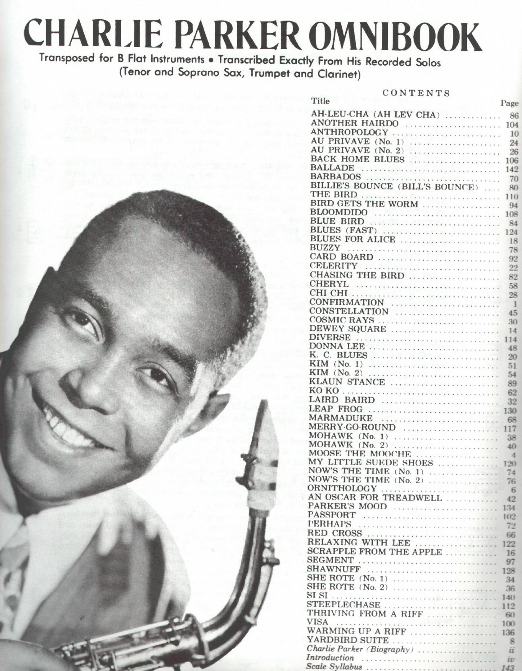 MobileSheets Charlie Parker Omnibook Bb