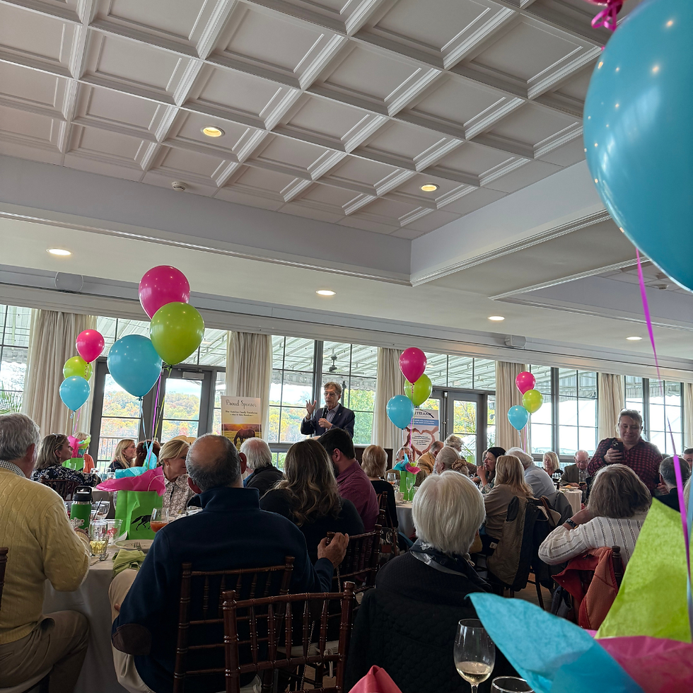 People seated in a large room while a man in a suit speaks.