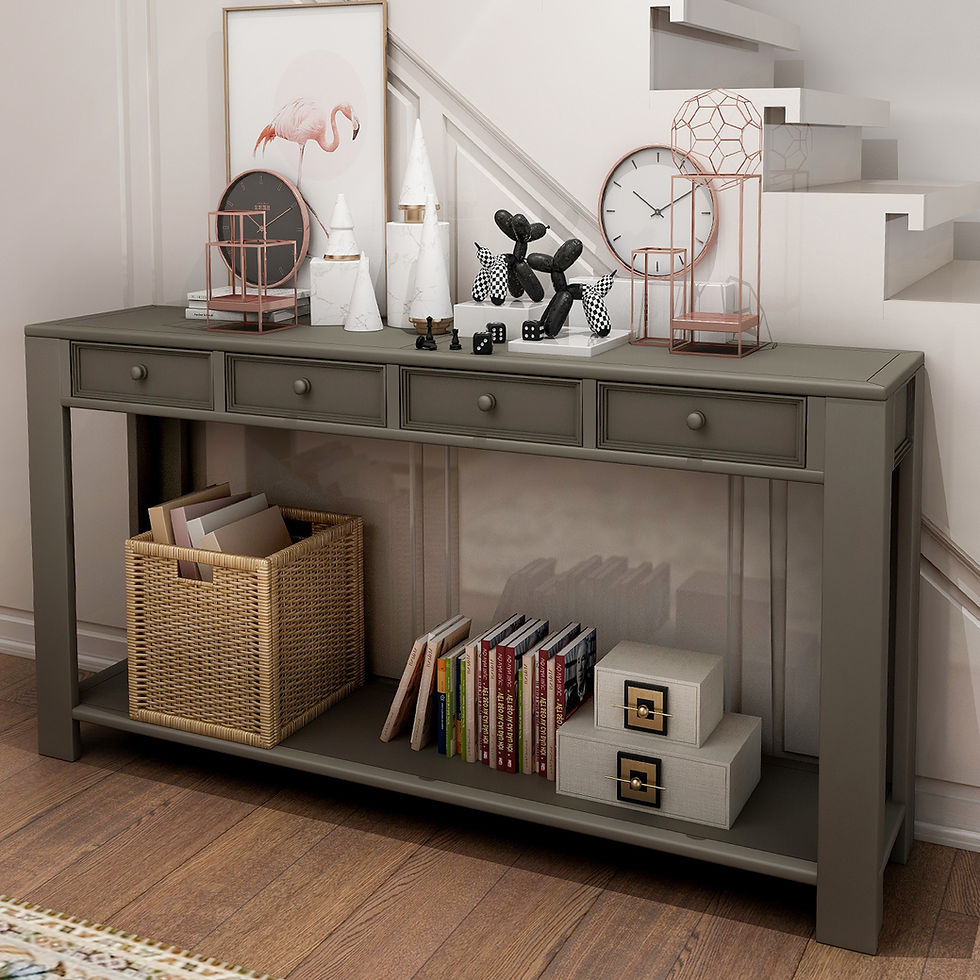 Console Table for Entryway Hallway Sofa Table with Storage Drawers and Bottom S