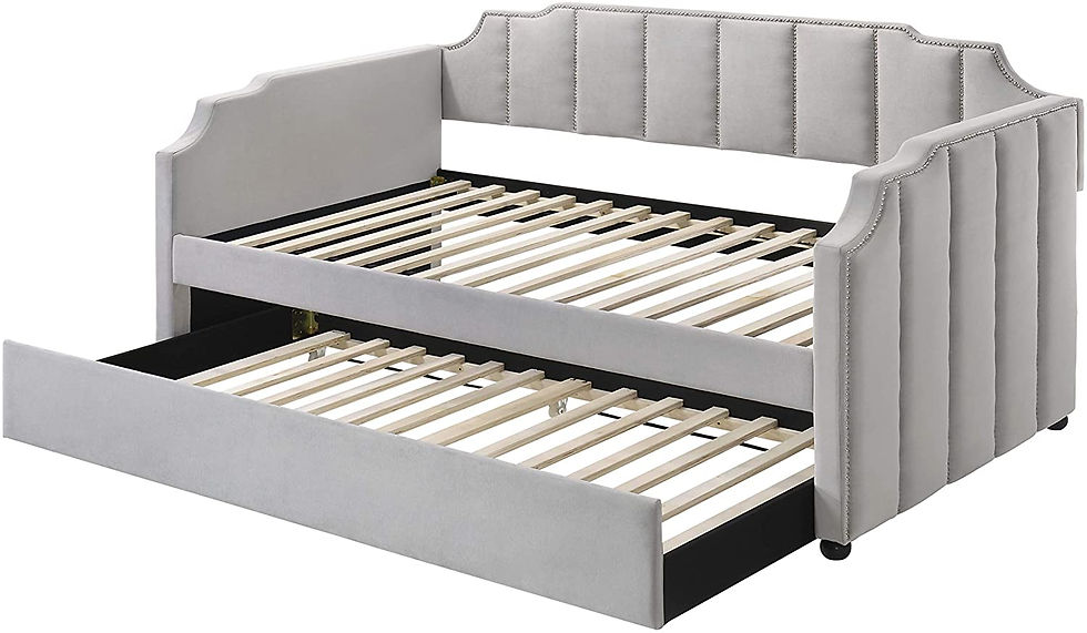 Peridot Daybed & Trundle (Twin Size), Dove Gray Velvet (1Set/2Ctn) 39410